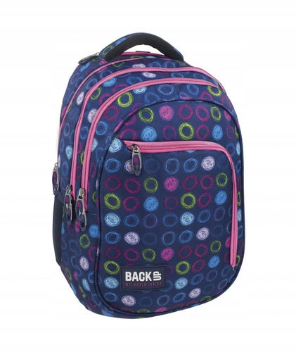 SCHOOL BACKPACK BACKUP NAVY BLUE WITH COLORFUL WHEELS FOR GIRLS DERFORM Brand Back Up
