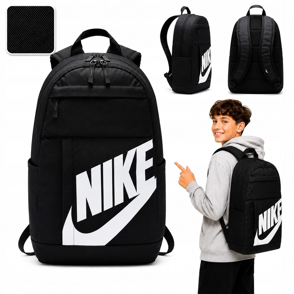 SCHOOL BACKPACK BLACK FOR BOY AND GIRL 21L LARGE | NIKE