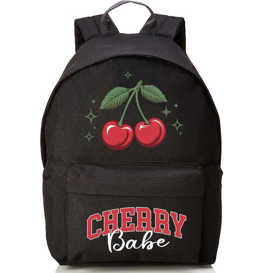 SCHOOL BACKPACK BLACK YOUTH LARGE ROOMY FOR TEENAGER CHERRY BABE
