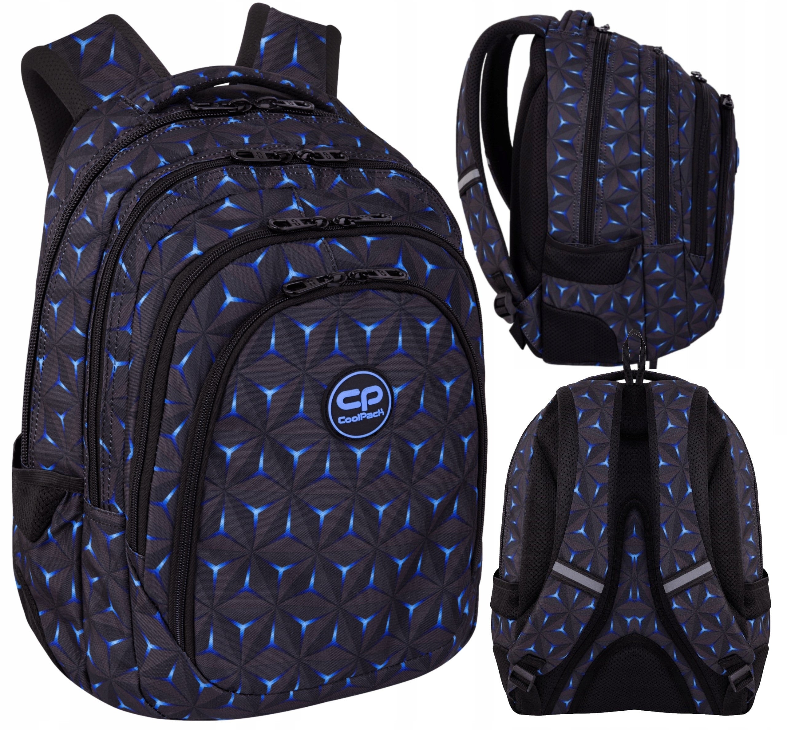 SCHOOL BACKPACK COOLPACK DRAFTER WINDMILL 3D NAVY BLUE - 28l