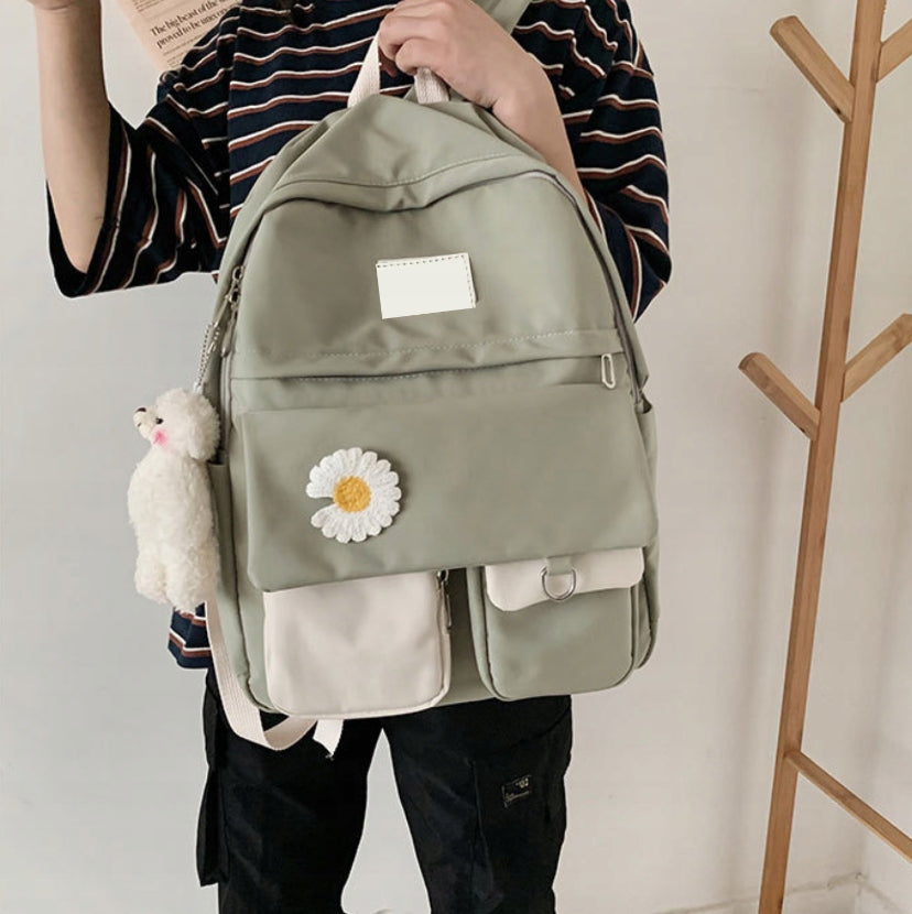 SCHOOL BACKPACK + CROSSBODY +BRELOK +FLOWER SATCHEL FASHIONABLE BEAR Packaging status original