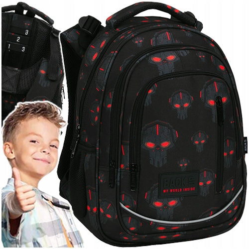 SCHOOL BACKPACK DERFORM BACKUP FOR BOY SKULL ROBOTIC SKULLS