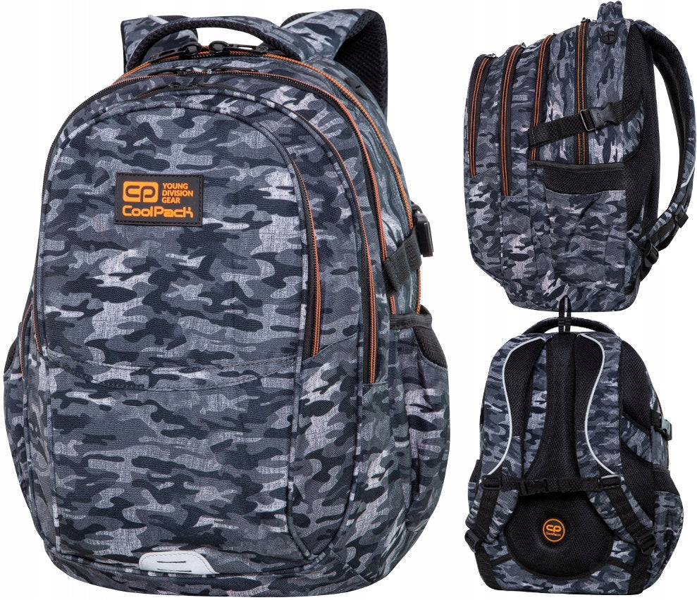 SCHOOL BACKPACK FACTOR C02186 MILITARY GREY XL