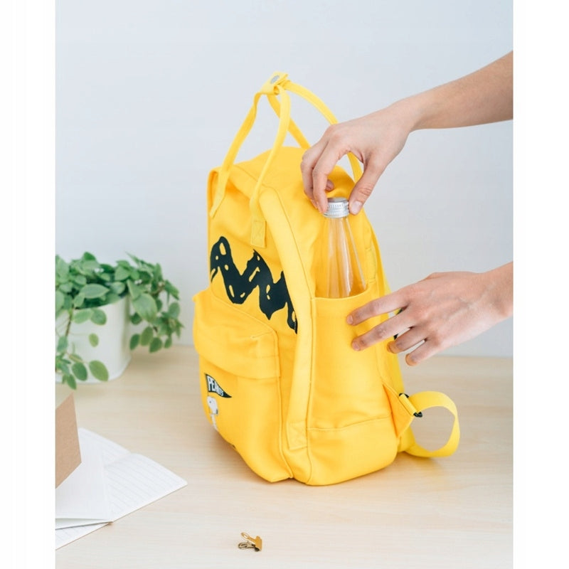 SCHOOL BACKPACK FOR BOY SNOOPY with Pockets Yellow for Laptop Gender unisex