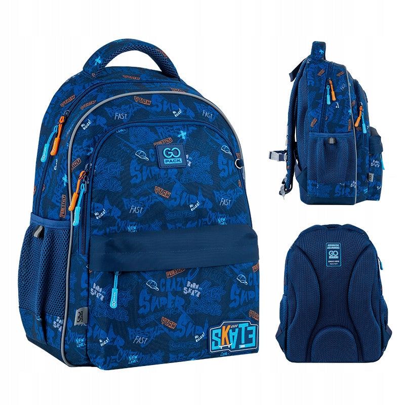 SCHOOL BACKPACK FOR BOYS BLUE SKATE GoPack
