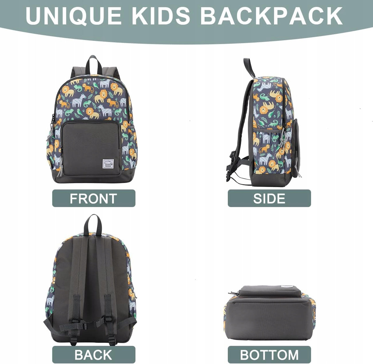 SCHOOL BACKPACK FOR CHILDREN ANIMAL MOTIF LION 11,5L 4-6 YEARS DURABLE FASHIONABLE EAN (GTIN) 0099193759352