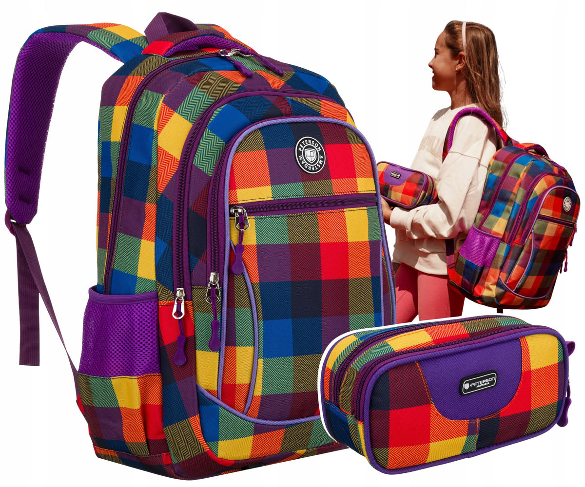SCHOOL BACKPACK FOR CHILDREN SATCHEL PENCIL CASE SET PETERSON FOR SCHOOL