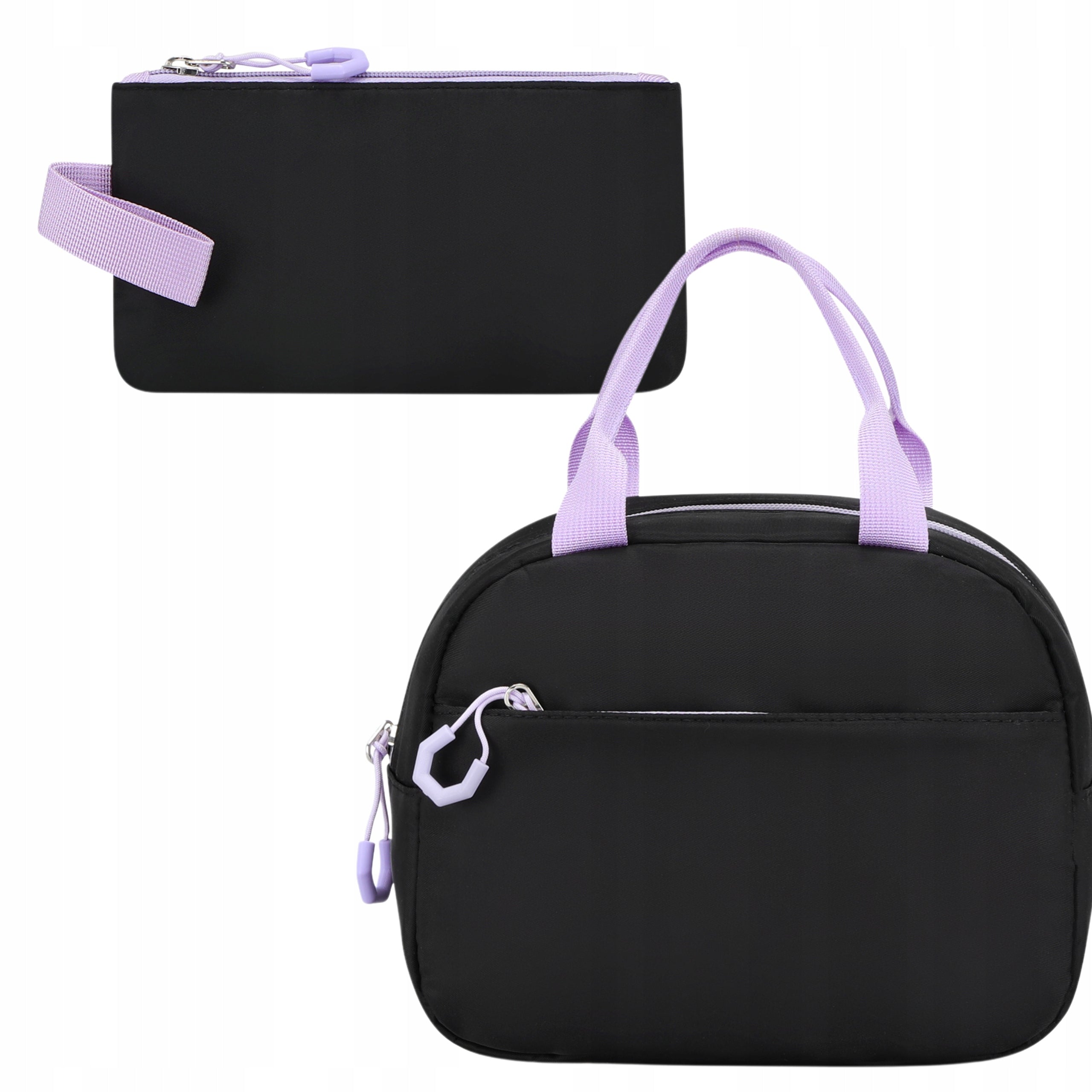 SCHOOL BACKPACK FOR GIRLS BLACK PENCIL CASE LUNCHBOX BREAKFAST HH 7in1 Brand Bergens