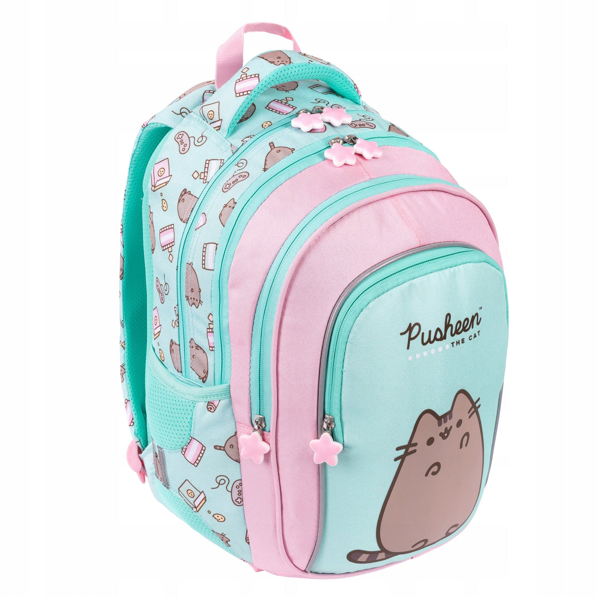 SCHOOL BACKPACK FOR GIRLS BPL58 CAT PUSHEEN PASTEL St.Majewski Brand St. Majewski