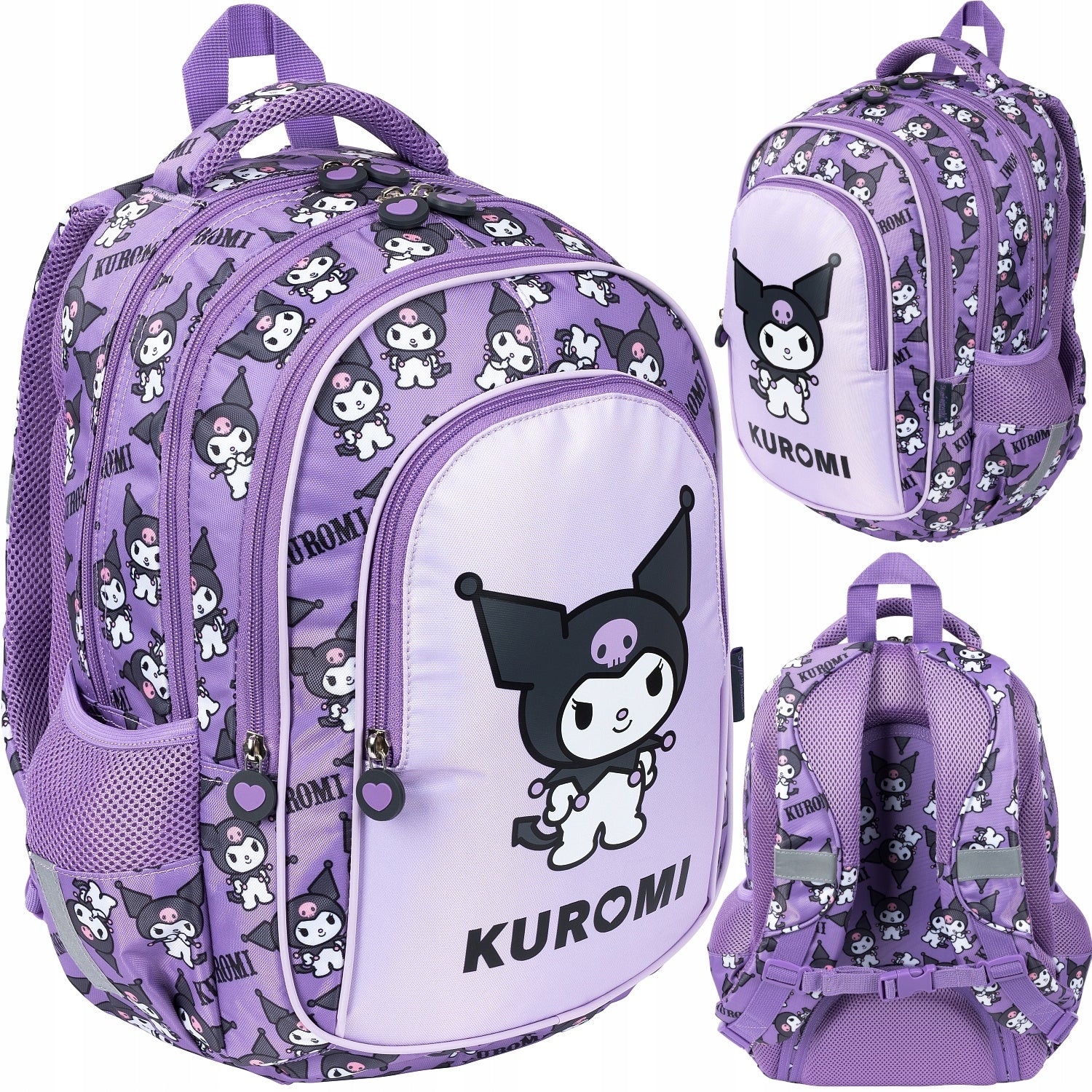 SCHOOL BACKPACK FOR GIRLS KUROMI VIOLET satchel for school MAJEWSKI