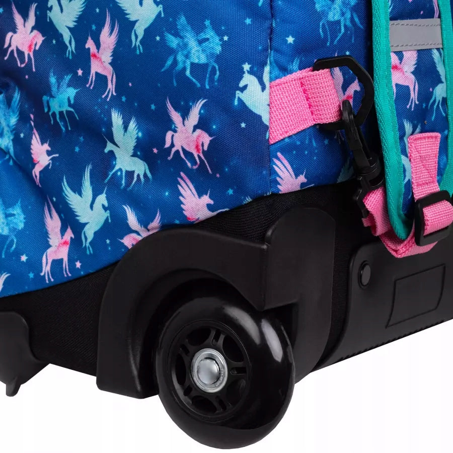 SCHOOL BACKPACK FOR GIRLS ON WHEELS UNICORN UNICORNS Brand Colorino