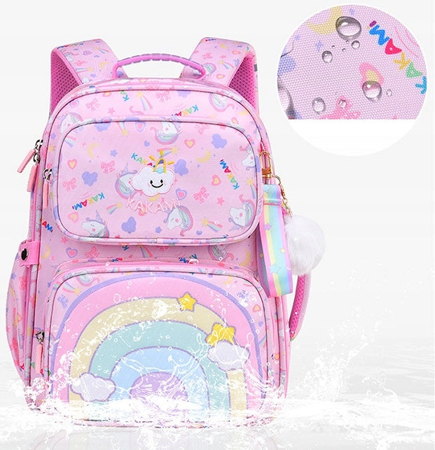 SCHOOL BACKPACK FOR GIRLS RAINBOW LIGHT SOLID pink Brand no brand