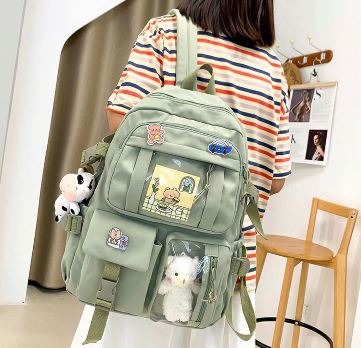SCHOOL BACKPACK FOR SCHOOL FOR YOUTH KEYCHAIN PADLOCK GR BEAR SET Brand Bergens