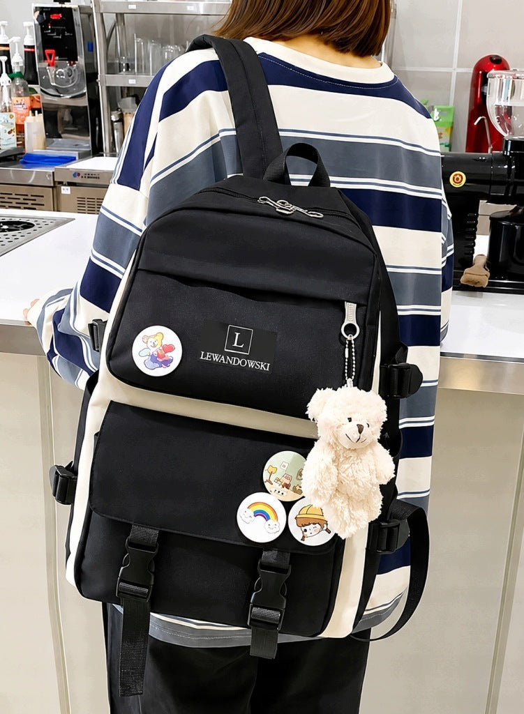 SCHOOL BACKPACK GIRLS SET PENCIL CASE BAG LARGE ROOMY FOR SCHOOL Manufacturer code G/P/9608