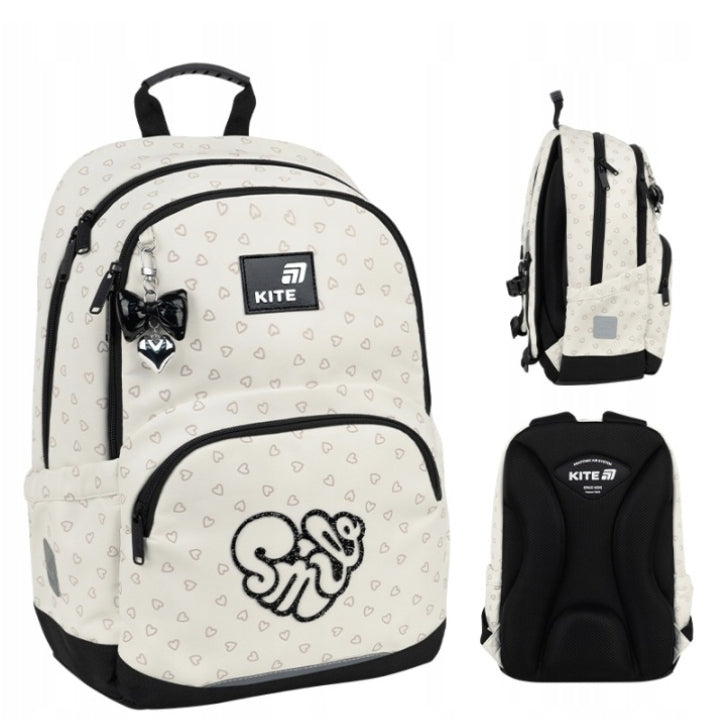 SCHOOL BACKPACK KITE girls up to 1-6th grade with chest strap BEIGE