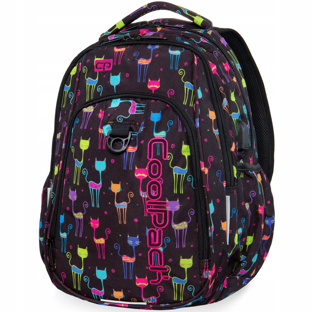 SCHOOL BACKPACK LARGE YOUTH COOLPACK STRIKE L 27L CATS COLORFUL CATS Manufacturer code B18046