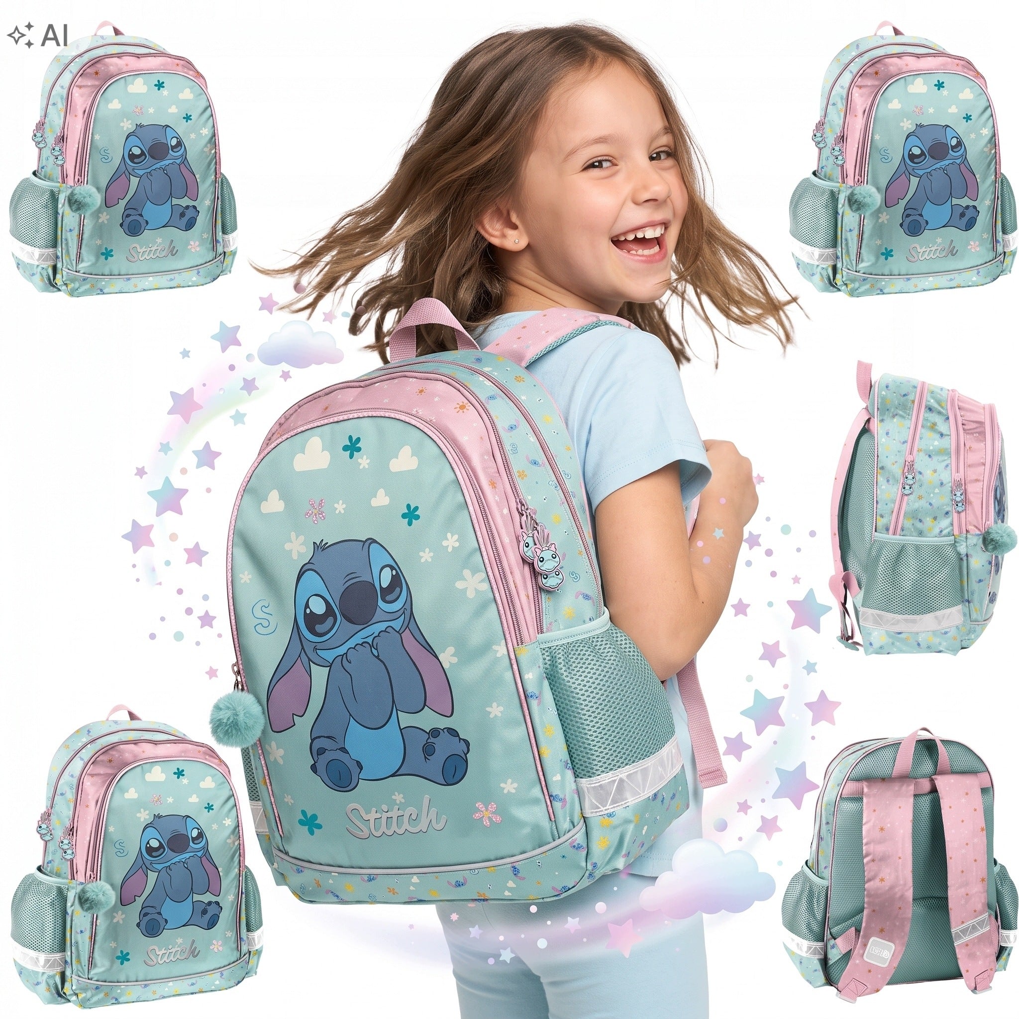 SCHOOL BACKPACK LILO AND STITCH PASO FOR GIRLS BLUE 22L SCHOOL