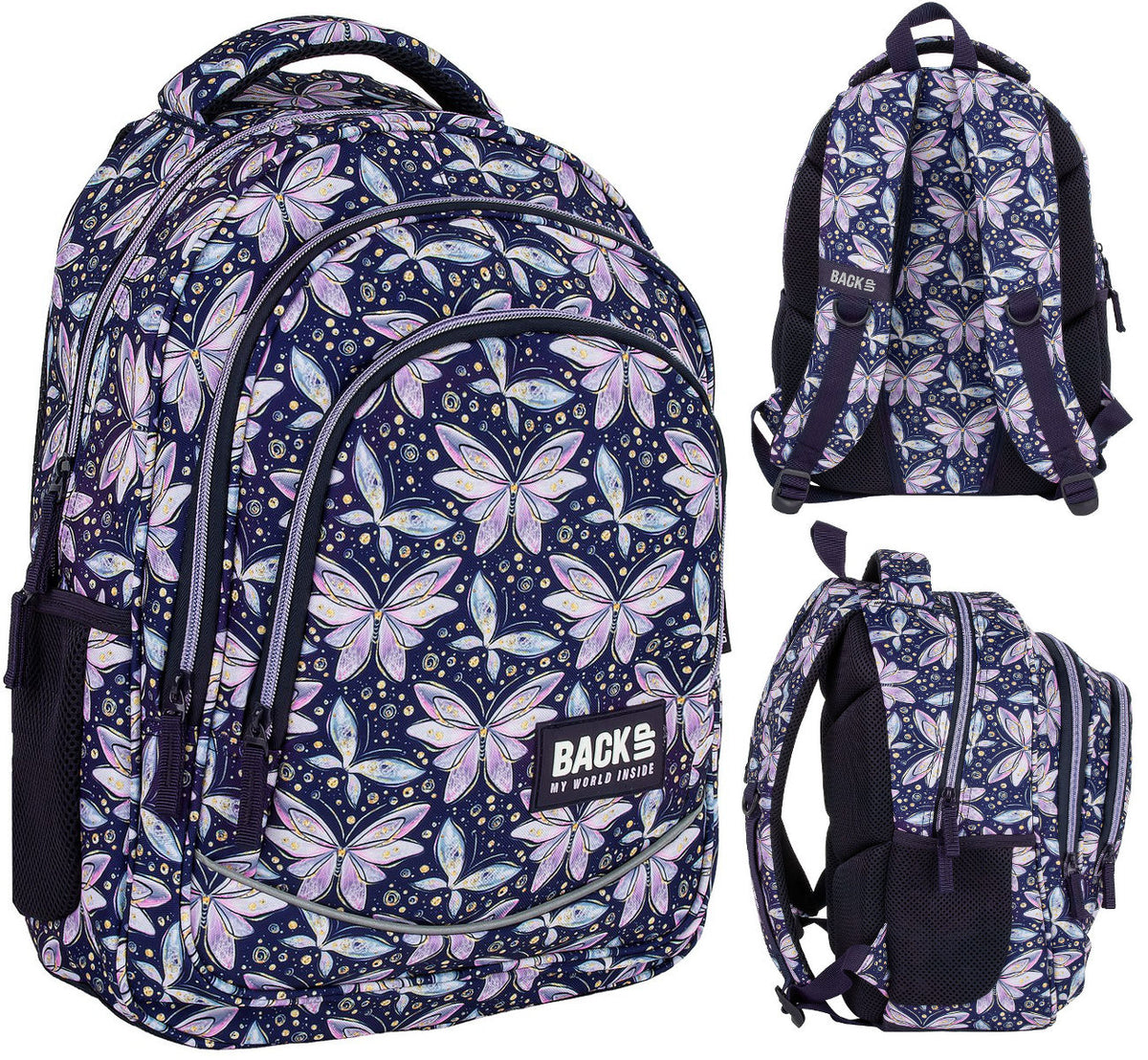 SCHOOL BACKPACK MULTI-CHAMBER BACKUP 26L FAIRIES BUTTERFLIES X04