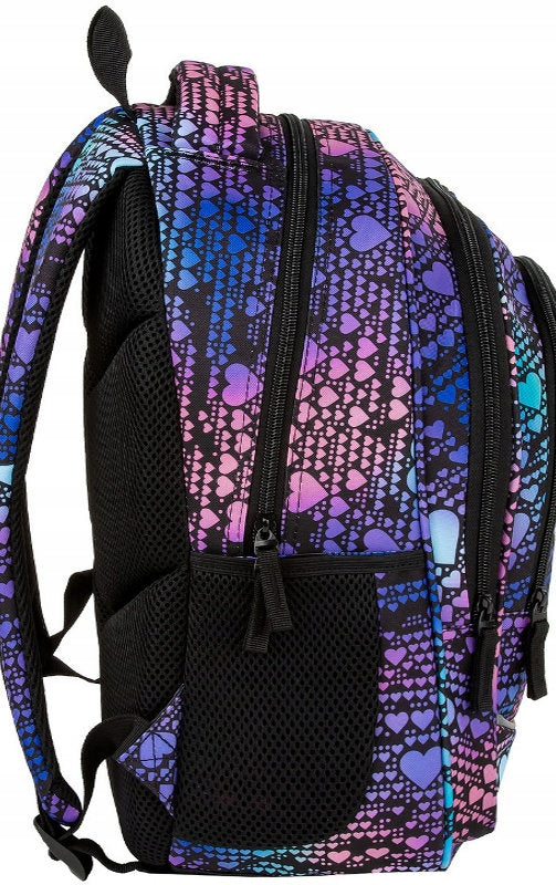 SCHOOL BACKPACK MULTI-CHAMBER BACKUP 26L HEARTS COLORFUL HEARTS HOLO X18 Manufacturer code PLB7X18