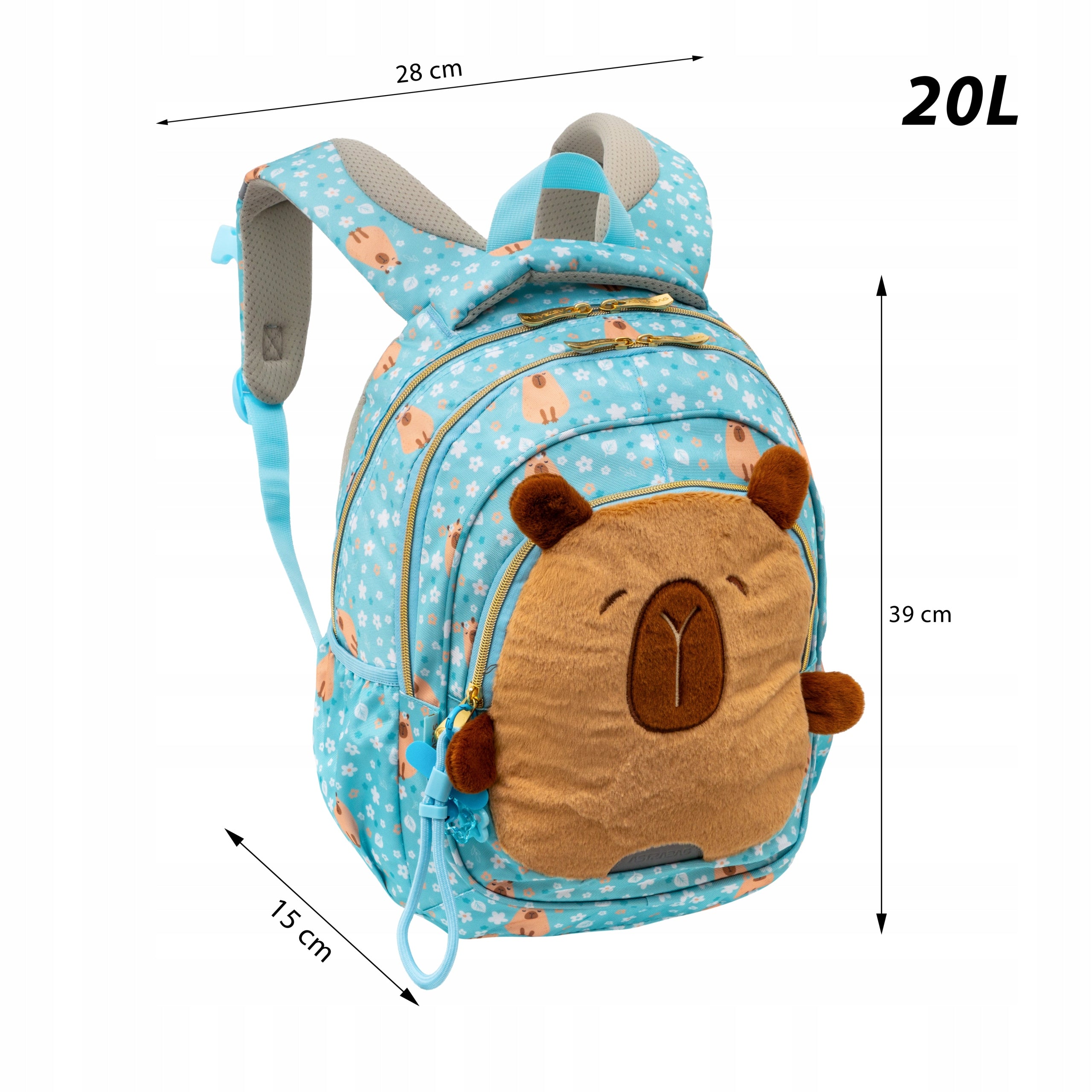 SCHOOL BACKPACK MULTI-CHAMBER FLUFFY CAPY PLUSH KAPIBARA Astra CLASS 1-3 Manufacturer code 502026018