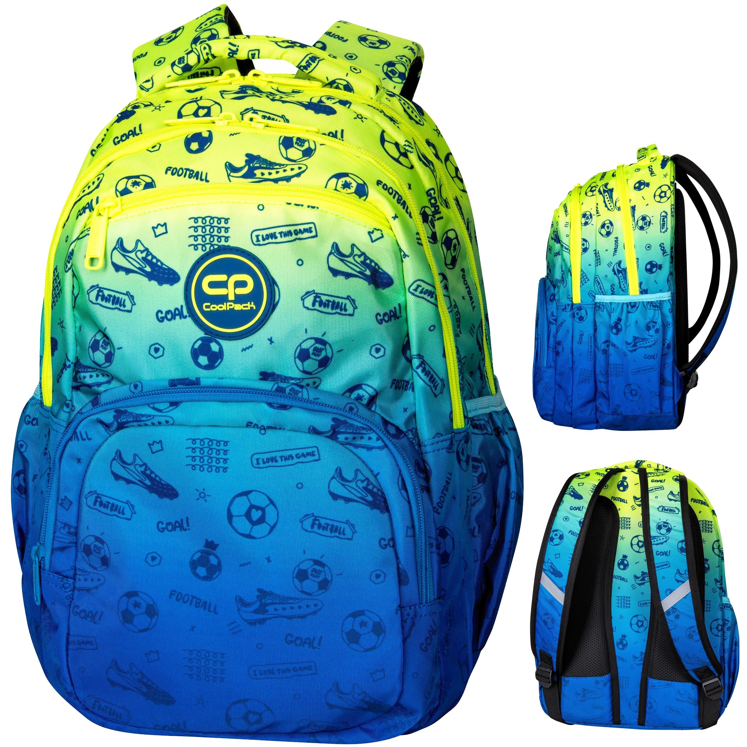 SCHOOL BACKPACK PICK 23L FOOTBALL 2T GRADIENT OMBRE YELLOW / BLUE