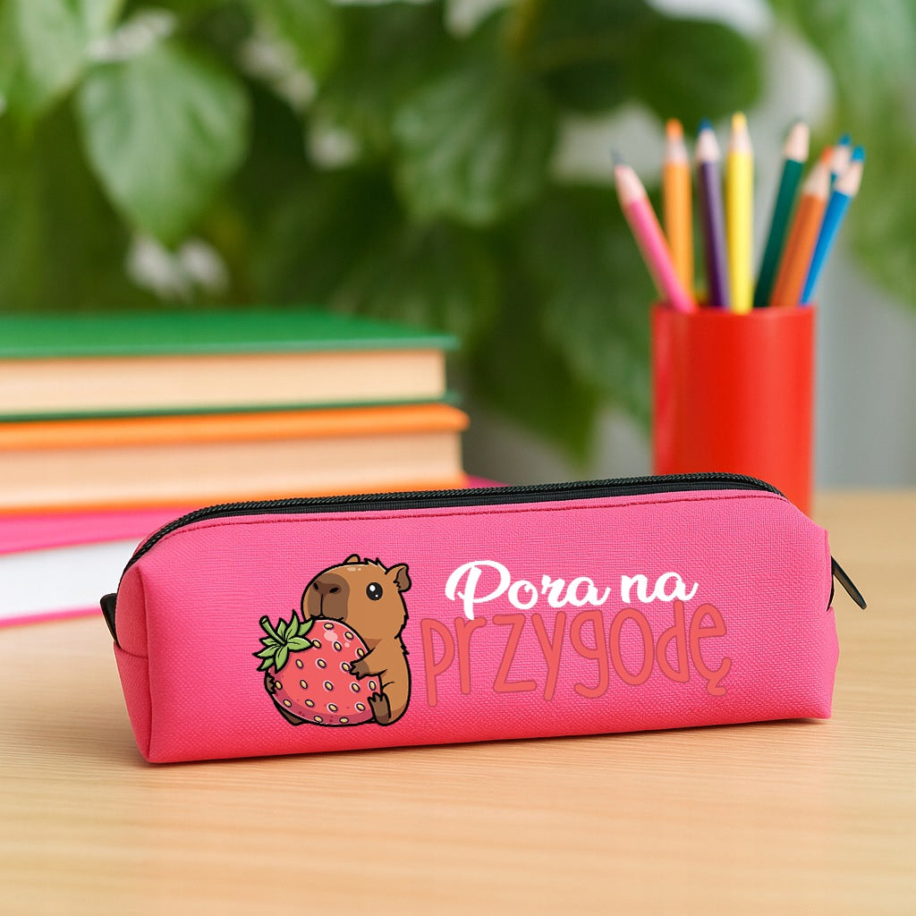 SCHOOL BACKPACK PINK PENCIL CASE LAYETTE FOR SCHOOL TIME FOR ADVENTURE CAPYBARA Packaging status original