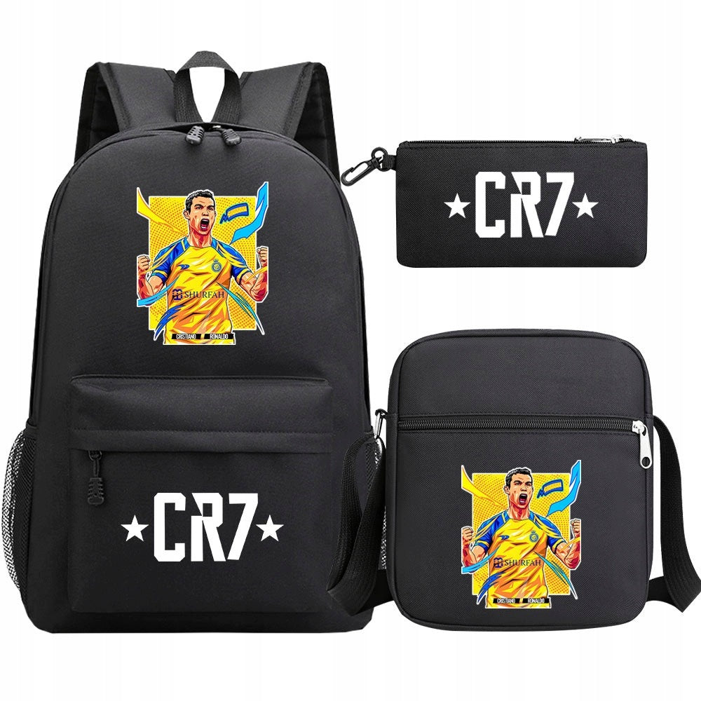 SCHOOL BACKPACK Ronaldo SATCHEL BAG SET PENCIL CASE 3IN1 PATTERNS COLORS Packaging status original