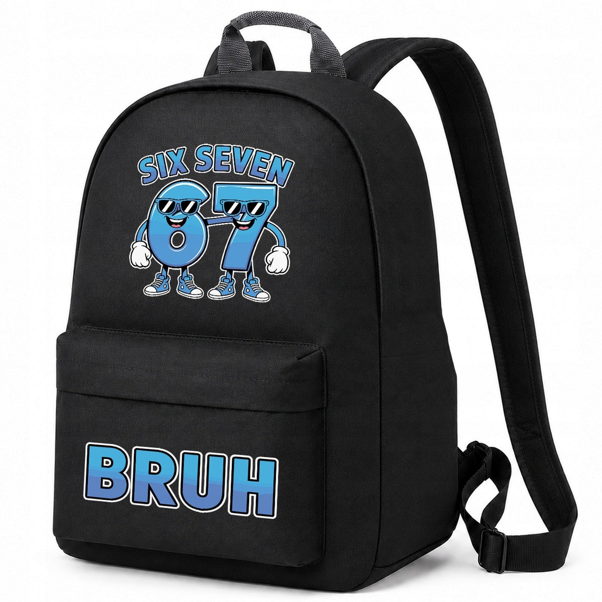 SCHOOL BACKPACK SATCHEL BLACK WASHING MACHINE FOR SCHOOL 1-3 KL SIX SEVEN 67 BRUH