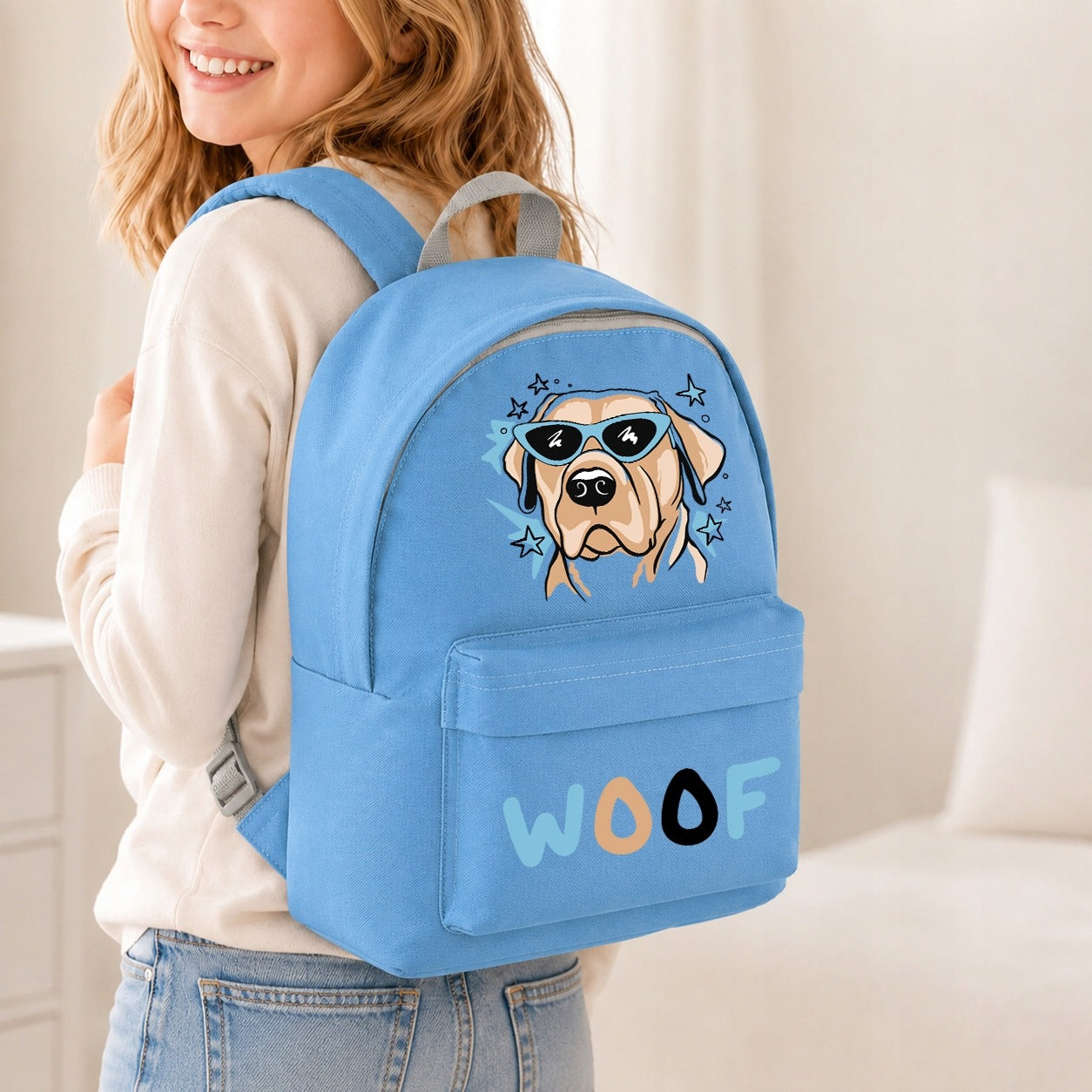 SCHOOL BACKPACK SATCHEL BLUE WASHING FOR SCHOOL 1-3 KL DOG WOOF WOOF Manufacturer code Plecak PIES WOOF WOOF