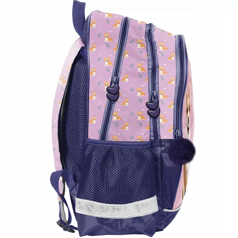 SCHOOL BACKPACK SATCHEL CLASS 1 3 FOR GIRLS CORGI DOG Brand Paso