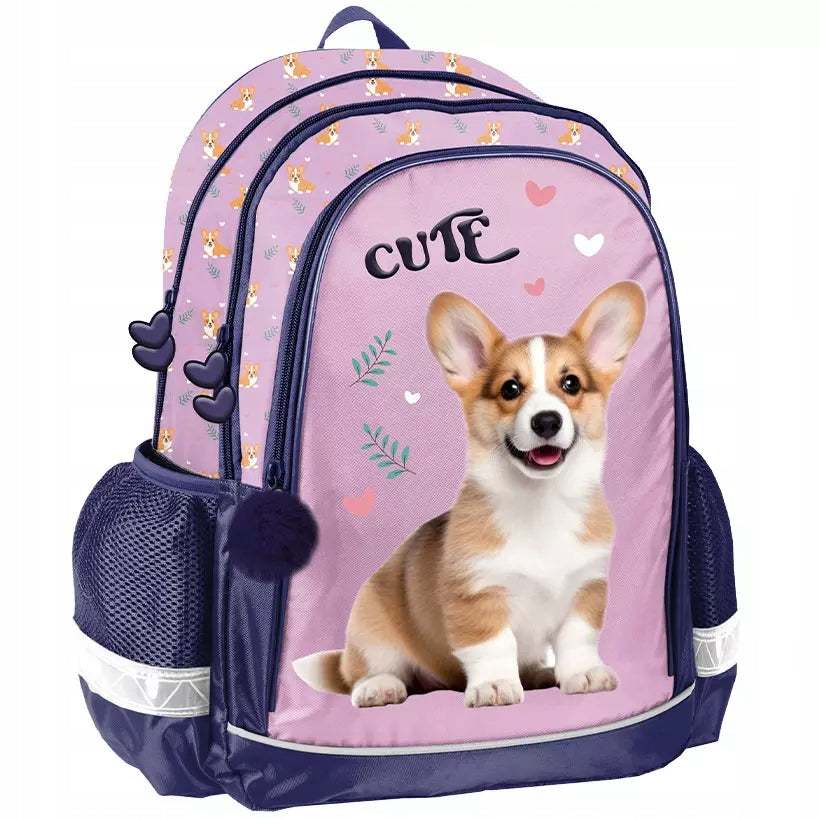 SCHOOL BACKPACK SATCHEL CLASS 1 3 FOR GIRLS CORGI DOG Manufacturer code PP26CG-081