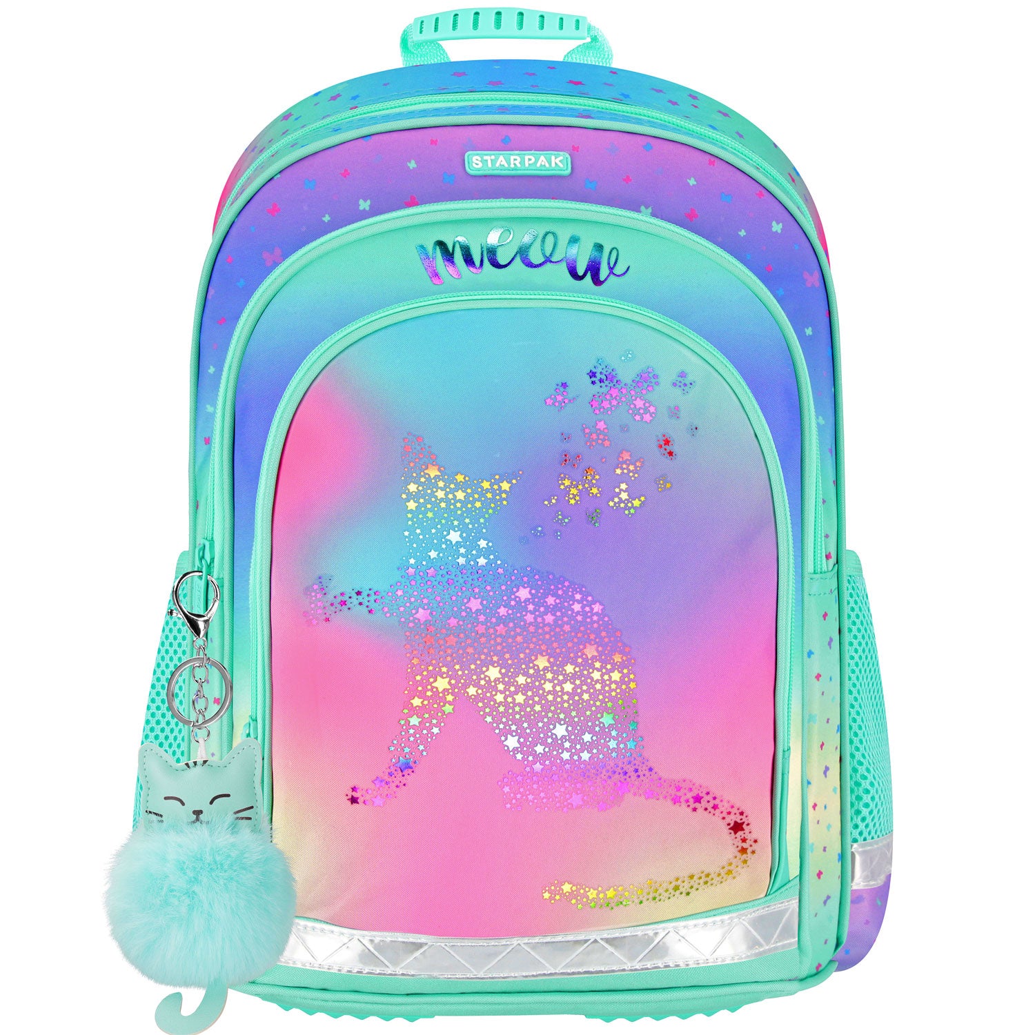SCHOOL BACKPACK SATCHEL CLASS 1-3 WITH KITTEN HOLO OMBRE CAT KITTY EAN (GTIN) 5905523684131