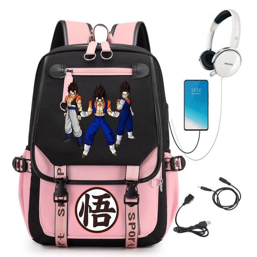 SCHOOL BACKPACK SATCHEL DRAGON BALL USB PATTERNS A4 large high quality Manufacturer code fgtu67ujdfhrrth
