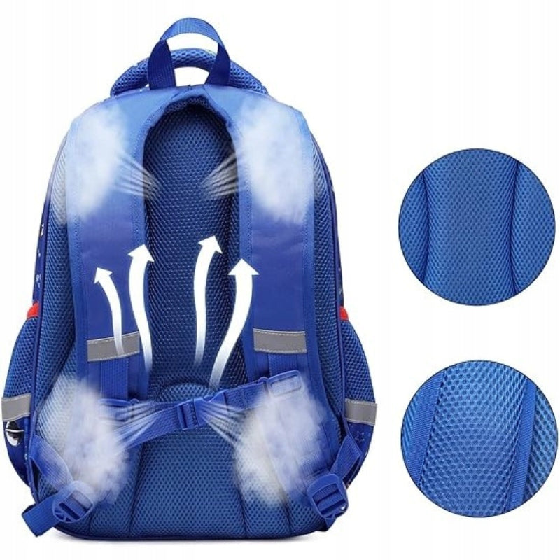 SCHOOL BACKPACK SATCHEL FOR BOY SPACE ROCKET A4 LIGHT TO CLASS 1-3 Brand Imiti