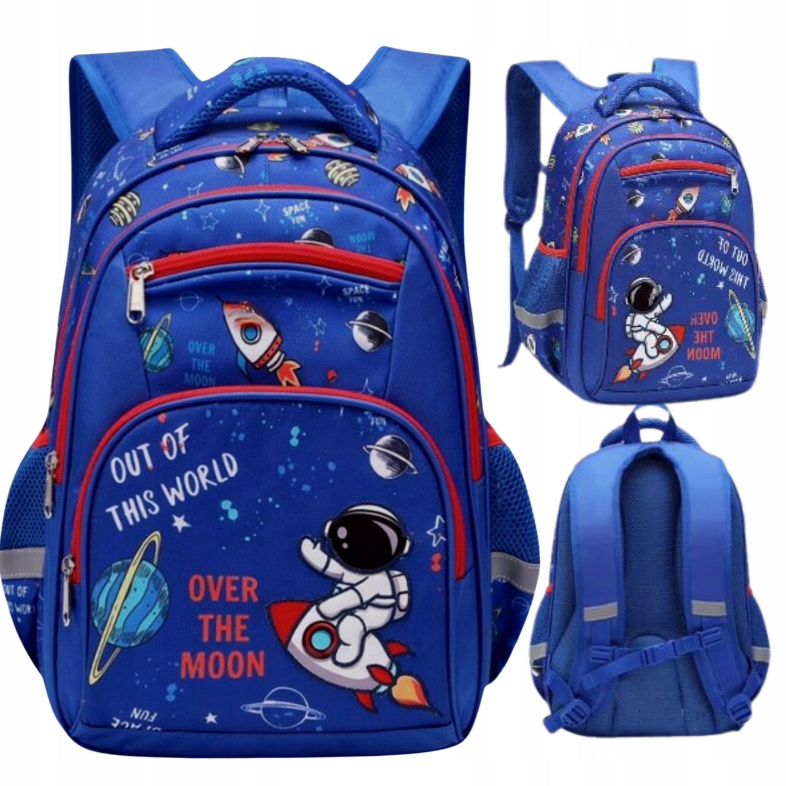 SCHOOL BACKPACK SATCHEL FOR BOY SPACE ROCKET A4 LIGHT TO CLASS 1-3