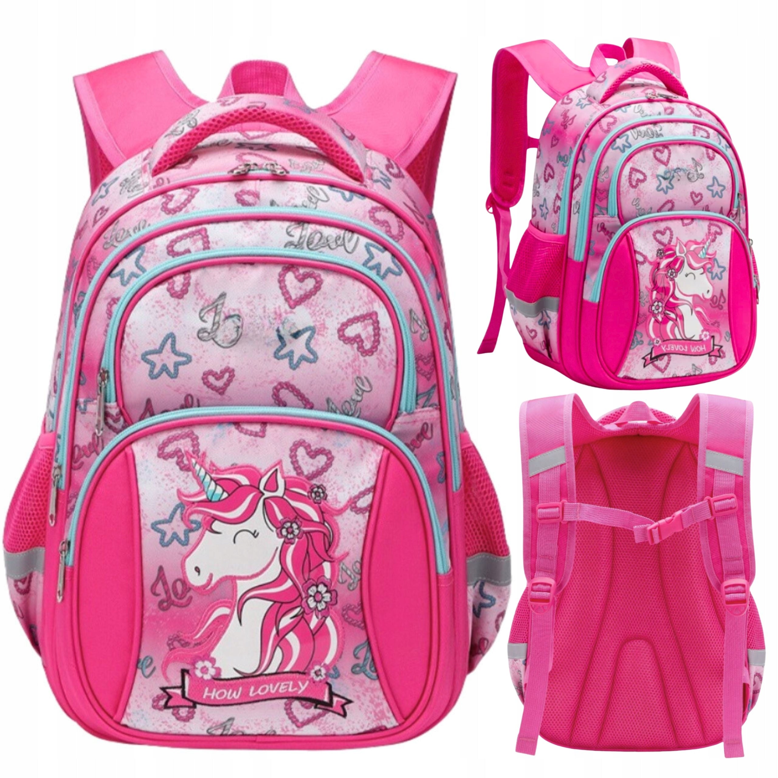 SCHOOL BACKPACK SATCHEL FOR GIRLS UNICORN A4 LIGHT TO CLASS 1-3