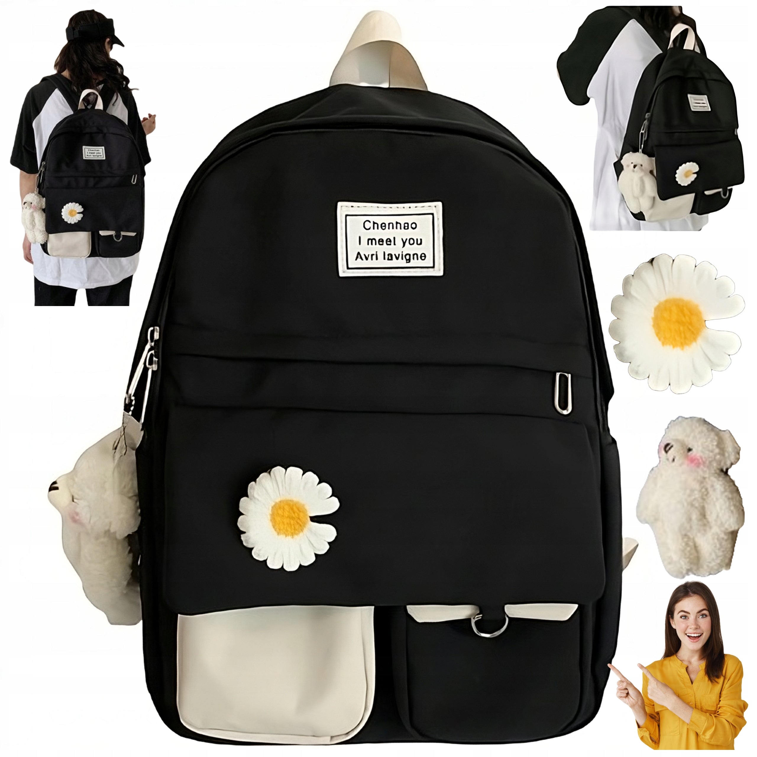 SCHOOL BACKPACK SATCHEL FOR TEEN GIRLS LARGE A4 FASHIONABLE WOMEN'S