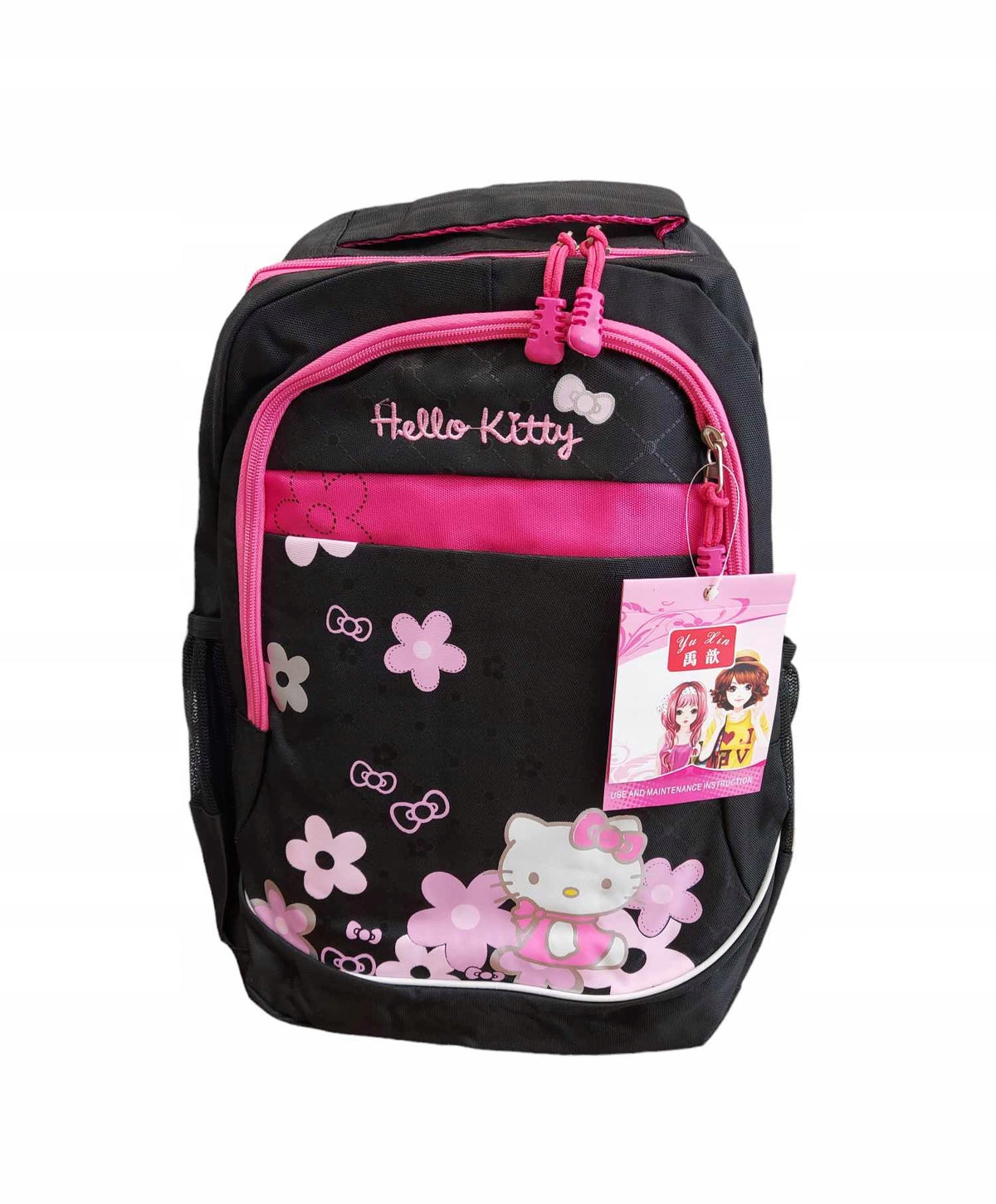 SCHOOL BACKPACK SATCHEL Hello Kitty A4 BLACK PINK