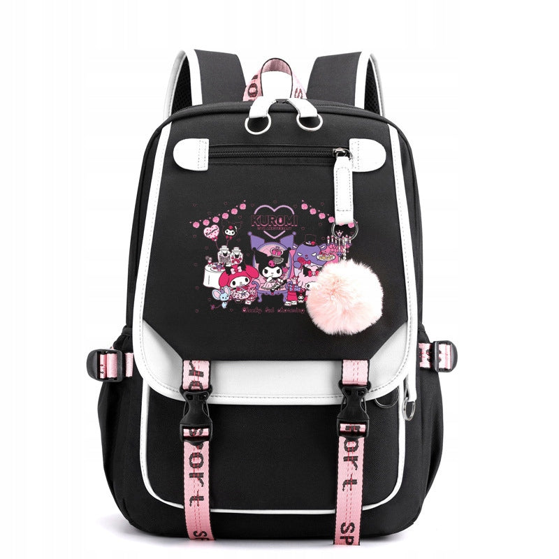 SCHOOL BACKPACK SATCHEL Kuromi USB PATTERNS A4 LARGE high quality Brand no brand