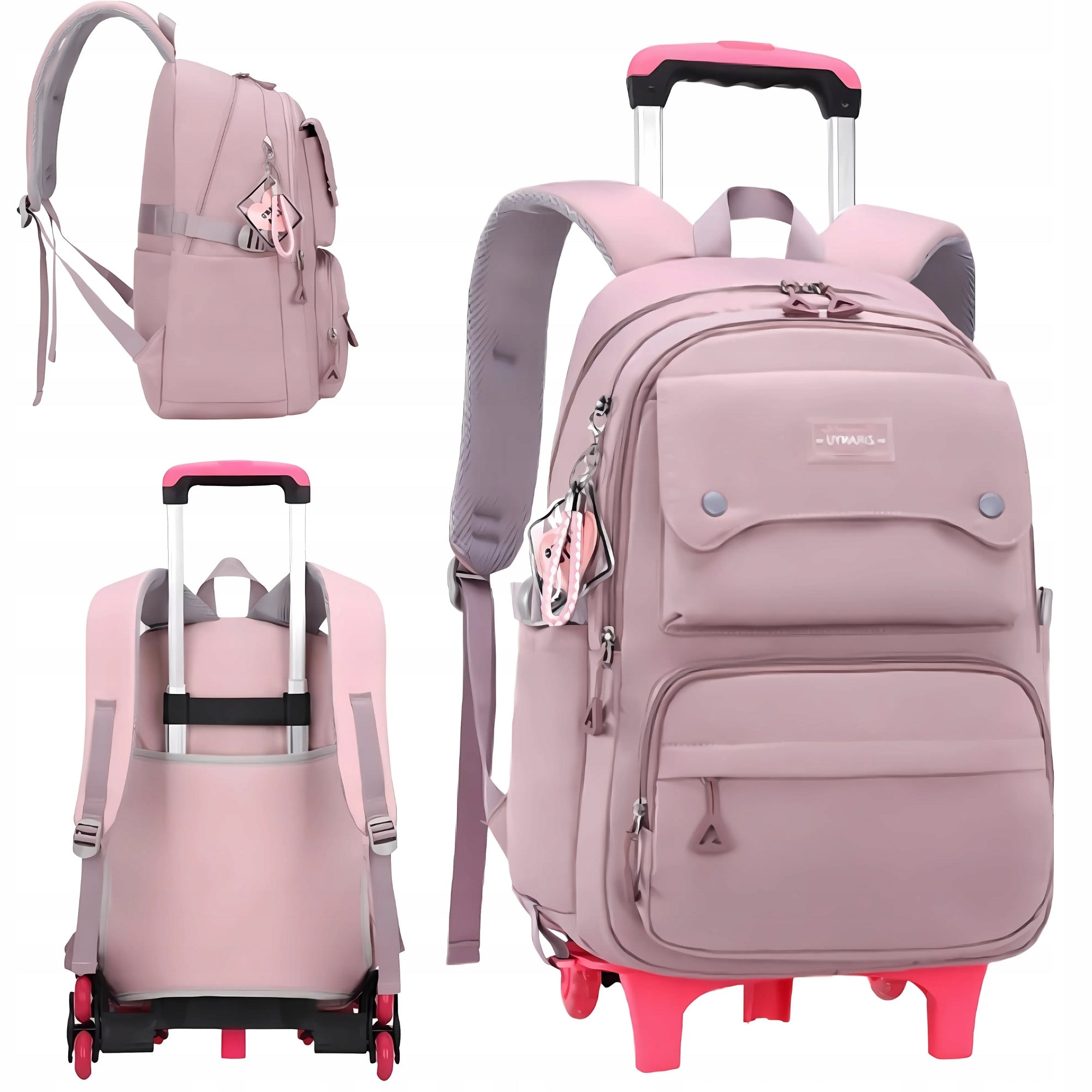 SCHOOL BACKPACK SATCHEL ON WHEELS FRAME FOR GIRLS CAPACIOUS CLASS 4-6