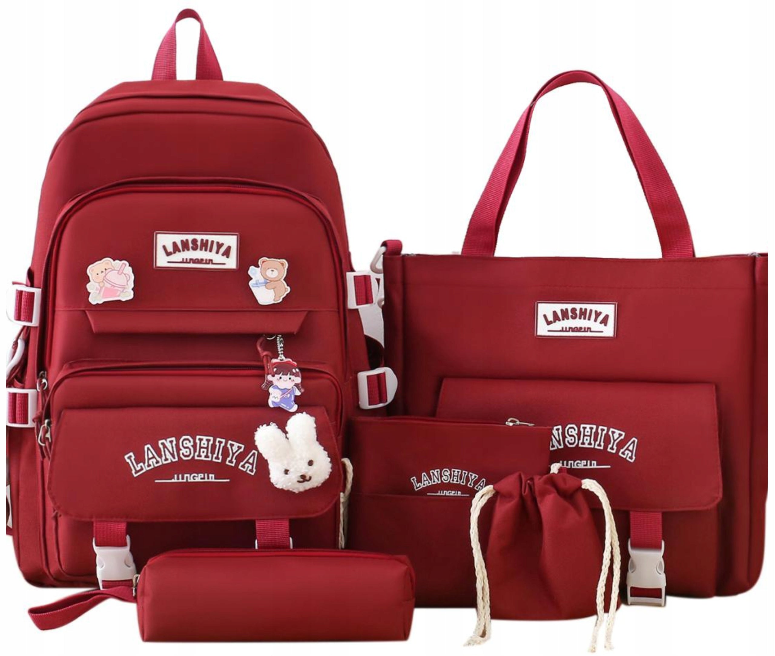 SCHOOL BACKPACK SATCHEL YOUTH PENCIL CASE BAG POUCH LARGE SET