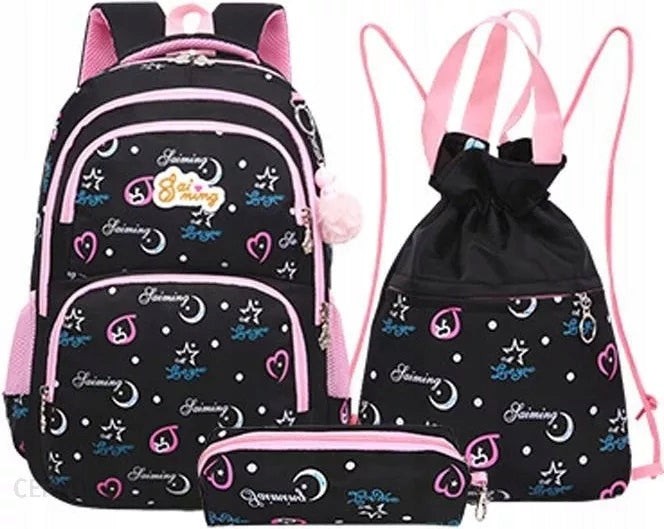SCHOOL BACKPACK SET PENCIL CASE BAG 4in1 (D056) Brand K&M