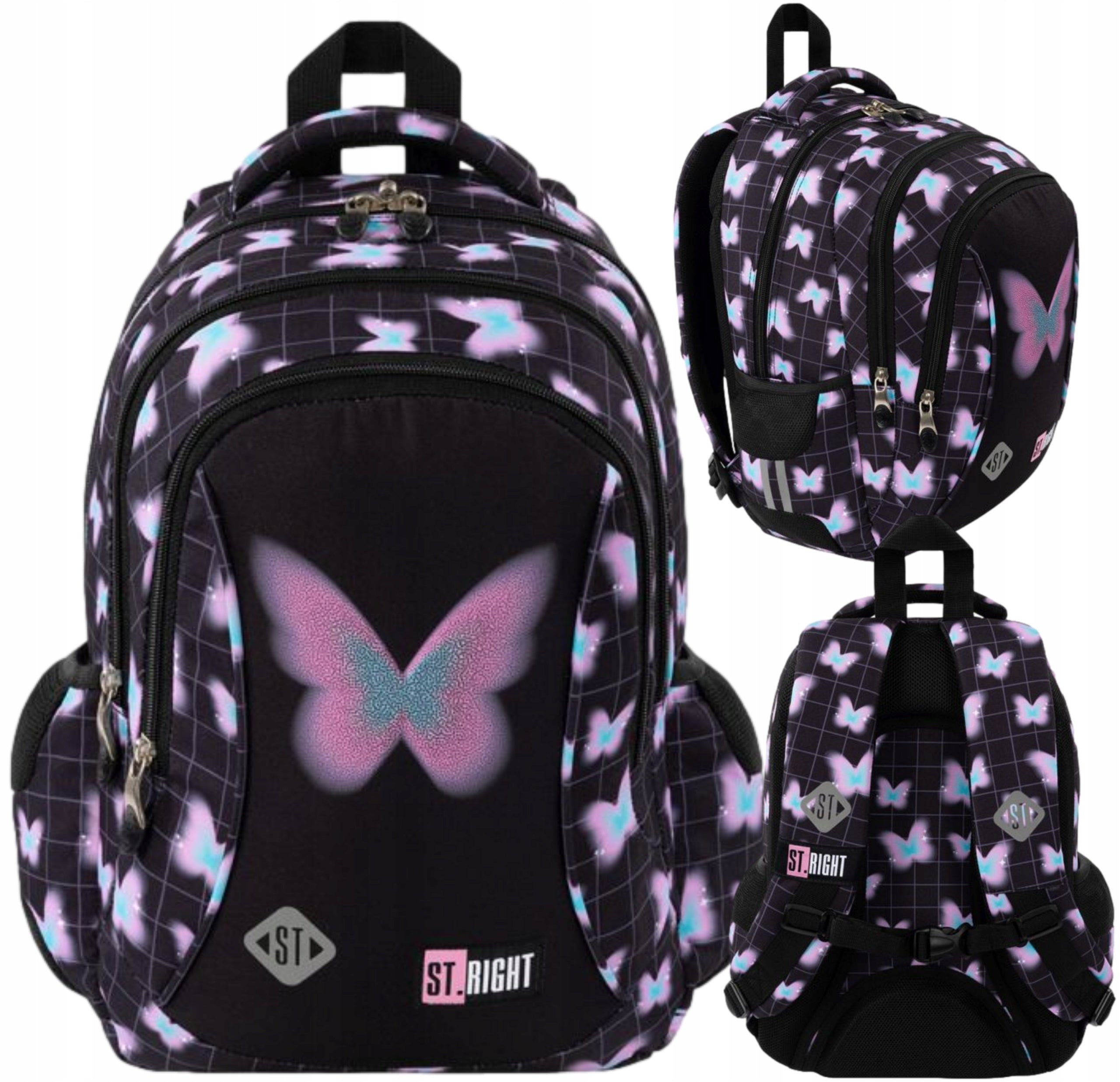 SCHOOL BACKPACK St.Right for girls Pastel Butterfly 1-3