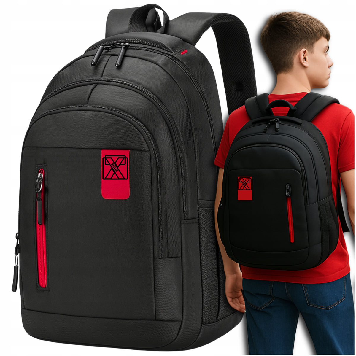 SCHOOL BACKPACK YOUTH 45l 3 COMPARTMENTS FOR WORK CITY WATERPROOF STRONG