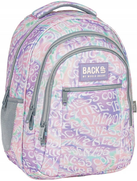 SCHOOL BACKPACK YOUTH BACKUP 26L O18 CREAM PASTEL INSCRIPTIONS Brand Back Up