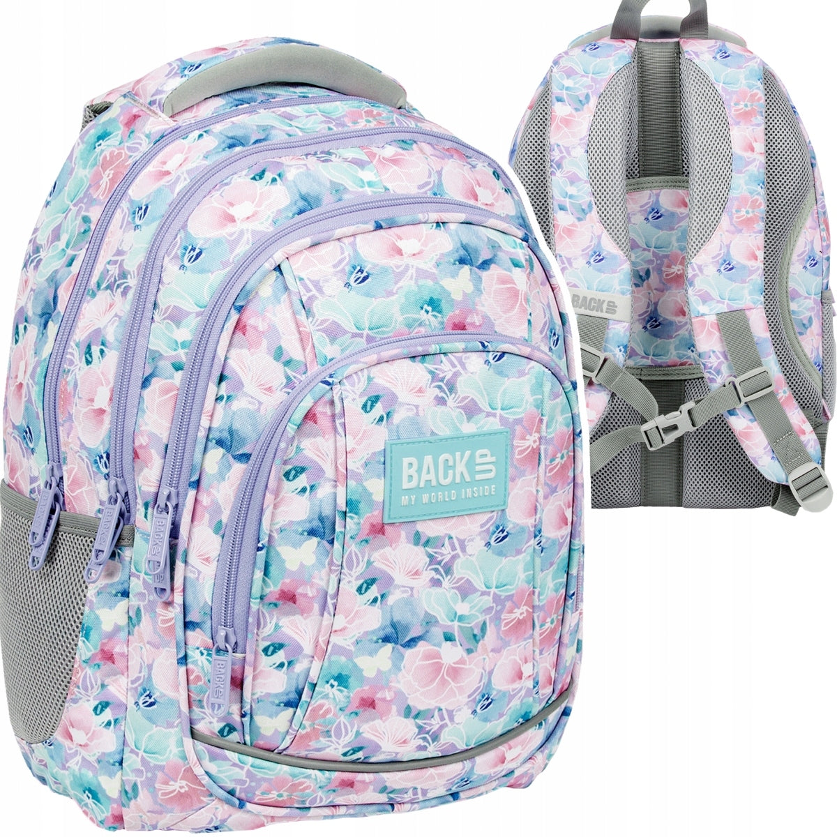 SCHOOL BACKPACK YOUTH BACKUP GIRLS 26 L SPRING FLOWERS FROM 4 KL