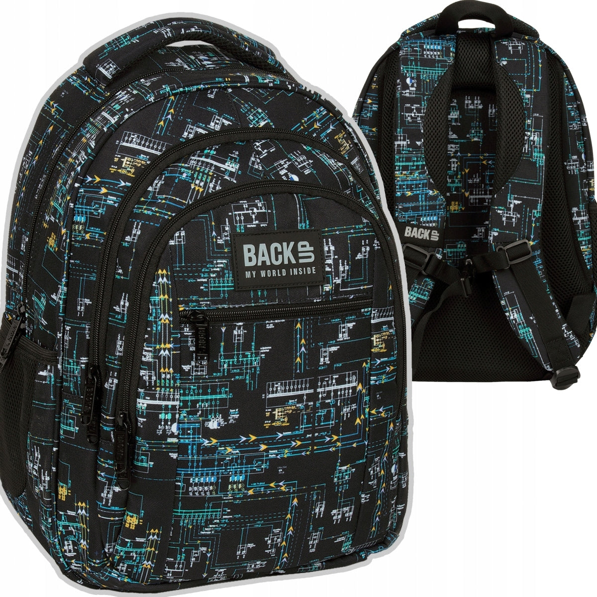 SCHOOL BACKPACK YOUTH BACKUP LAYOUT BLACK BOY