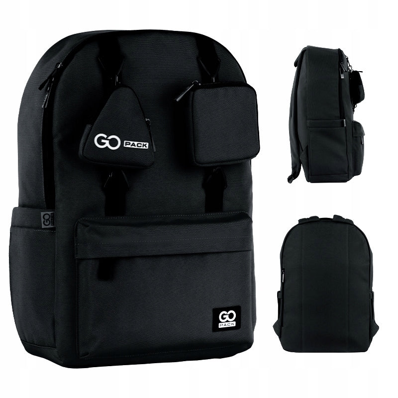 SCHOOL BACKPACK YOUTH BLACK PENDANTS WALLET GoPack