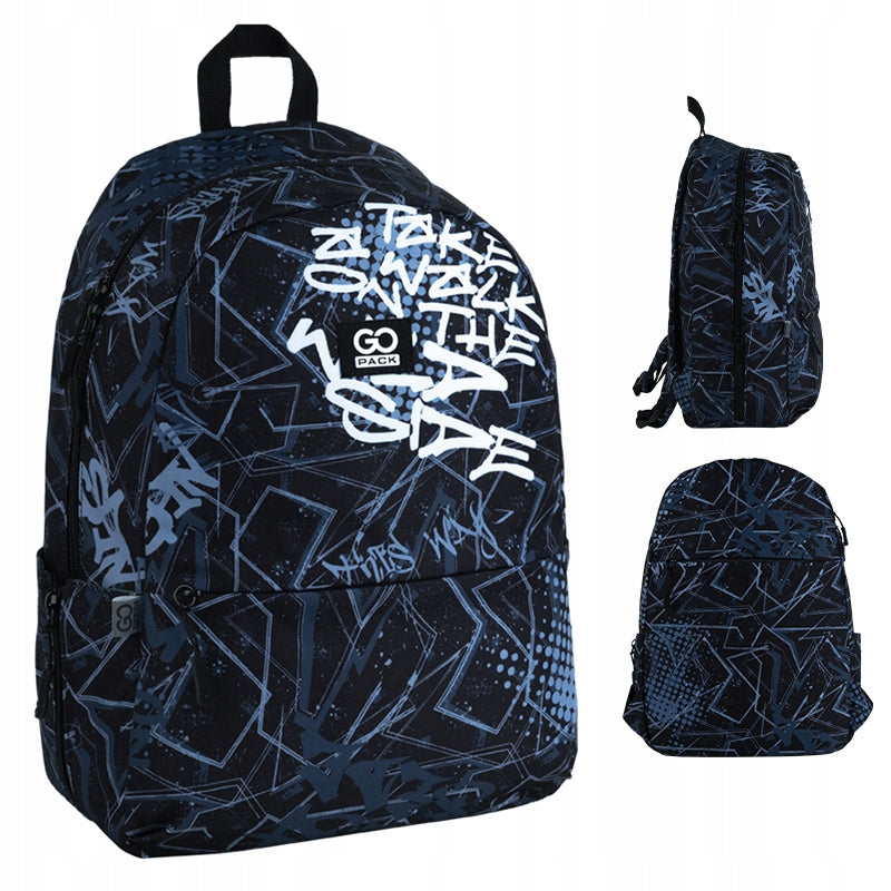SCHOOL BACKPACK YOUTH BLUE GRAFFITI GoPack