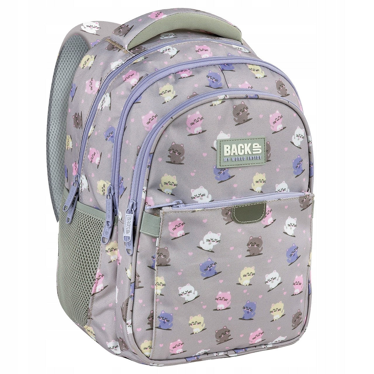 SCHOOL BACKPACK YOUTH CATS KAWAII CLASS 1-3 3 CHAMBERS BACK UP